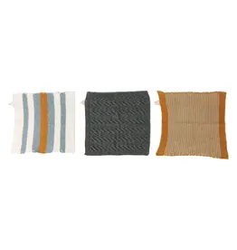 10.5" Cotton Knit Dish Cloth w/loop