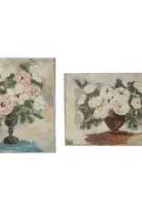 Canvas wall decor w/ vase & flowers