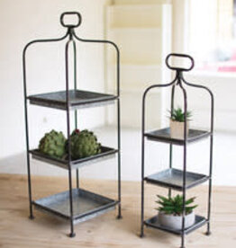 Metal Display Stand w/Galvanized Tray, Small