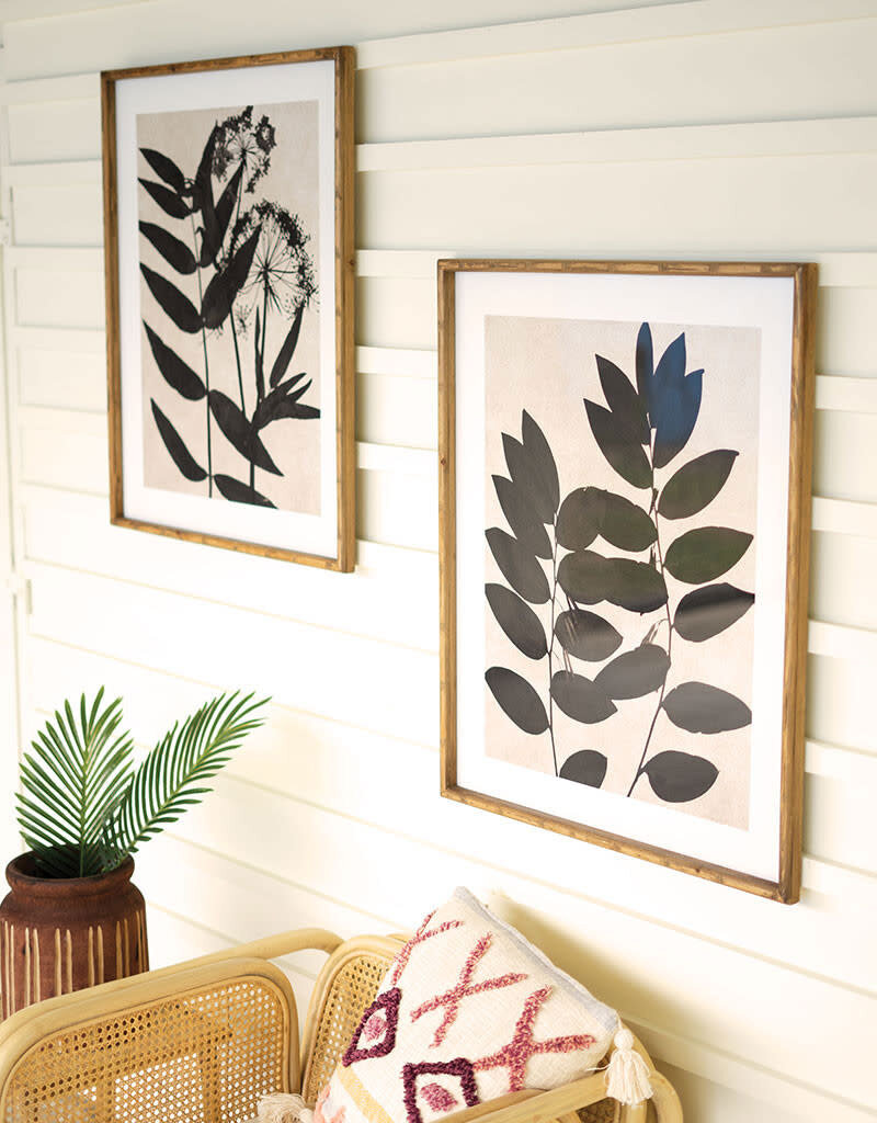 Leaf Print under glass