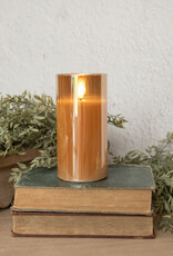 Champagne Colored 3D Glass Flame Candle
