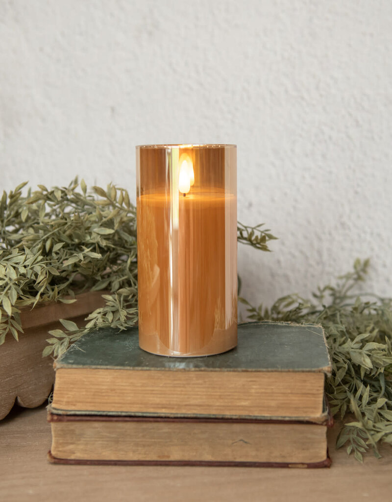 Champagne Colored 3D Glass Flame Candle