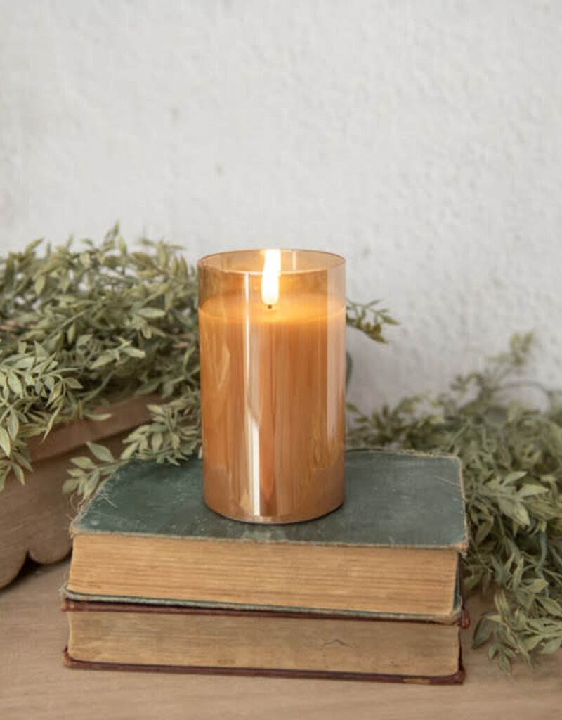 Champagne Colored 3D Glass Flame Candle