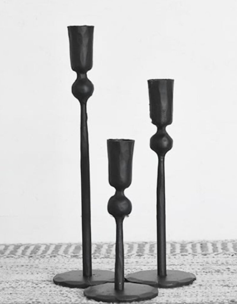 S/3 Iron Ball Candle Stands Gold