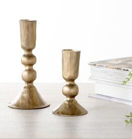 Antique Gold Ball Candle Holders, S/2