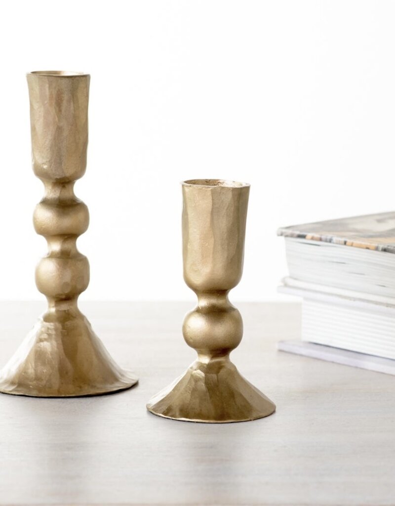 Antique Gold Ball Candle Holders, S/2