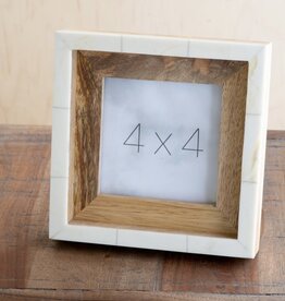 4x4 Wood/Ivory Photo Frame