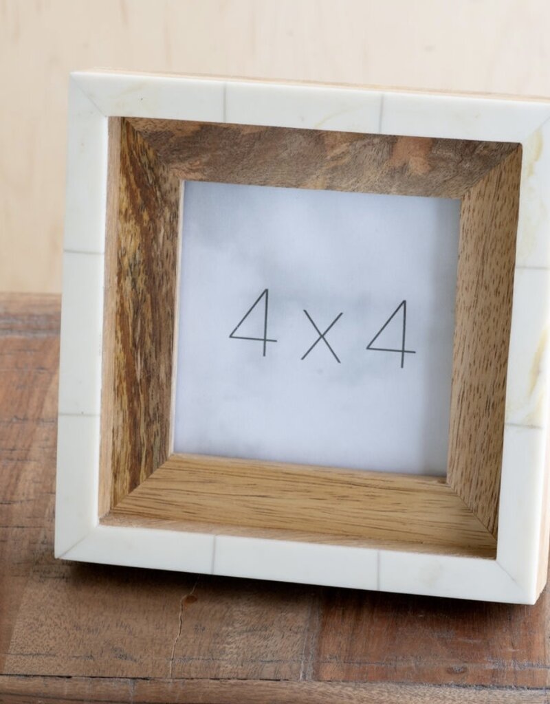 4x4 Wood/Ivory Photo Frame