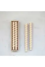Twisted Taper Candle, Cream S/2