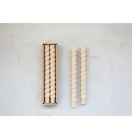 Twisted Taper Candle, Cream S/2