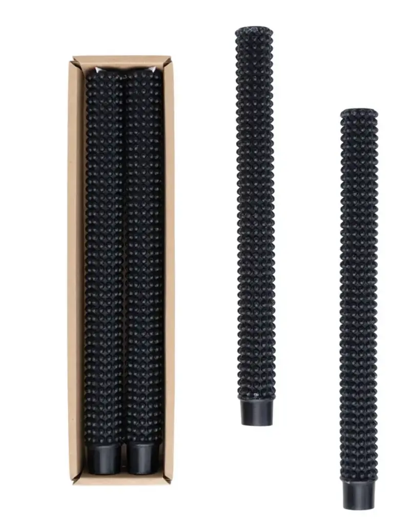 Hobnail Taper Candles in Box, Set of 2