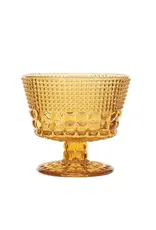 14 oz. Embossed Stemmed Coupe Glass, Amber Color