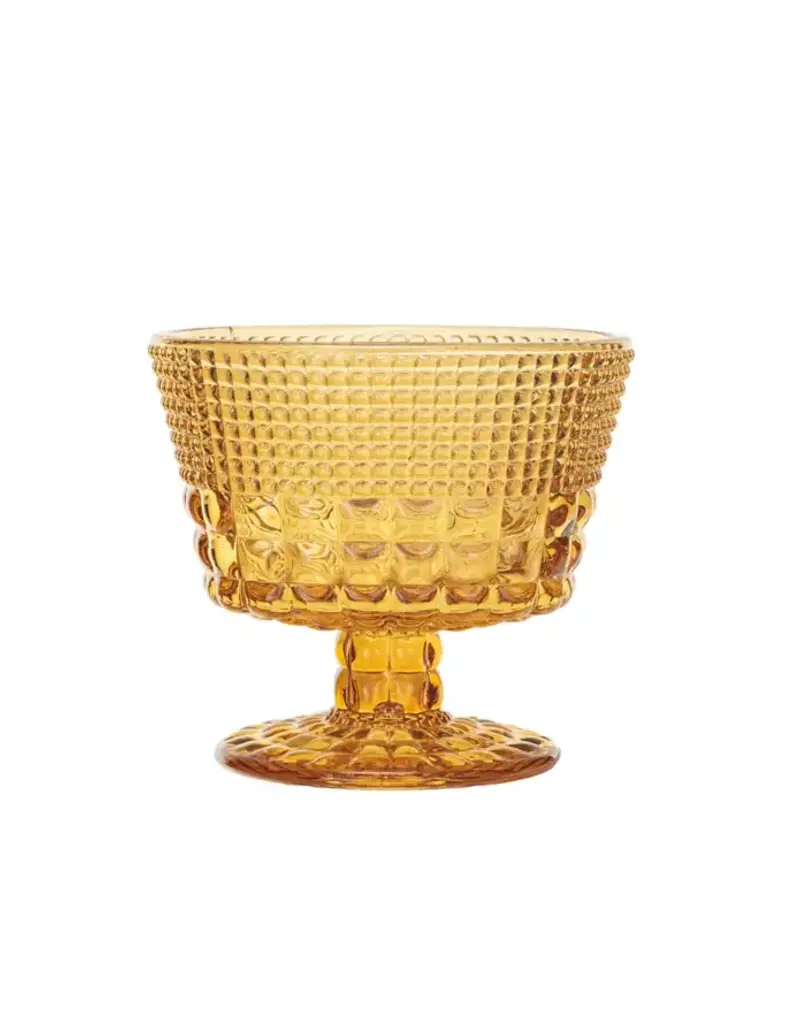 14 oz. Embossed Stemmed Coupe Glass, Amber Color