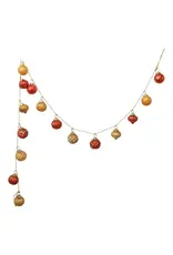 72"L Embossed Mercury Glass Ornament Garland w/ Gold Cord, Yellow & Orange Color
