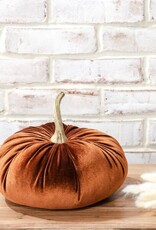 10″ BURNT ORANGE VELVET PUMPKIN