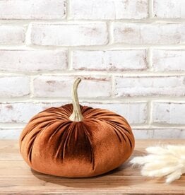 10″ BURNT ORANGE VELVET PUMPKIN