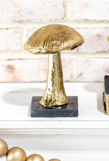 GOLD MUSHROOM ON MARBLE BASE