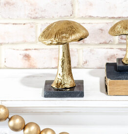 GOLD MUSHROOM ON MARBLE BASE