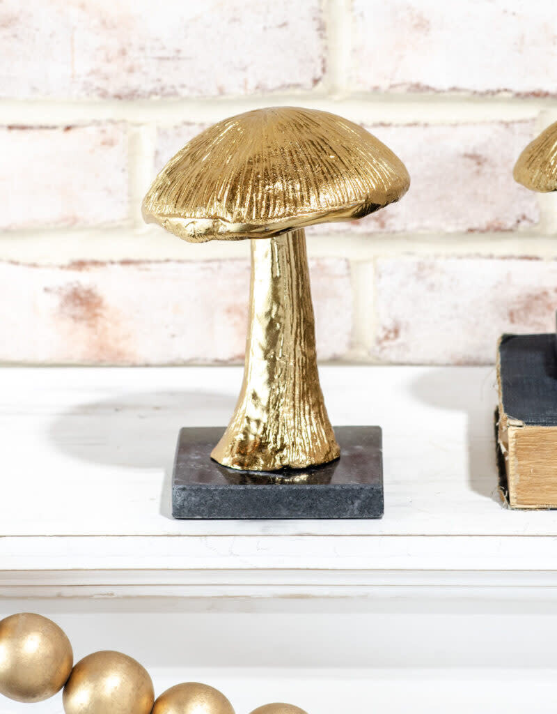 GOLD MUSHROOM ON MARBLE BASE
