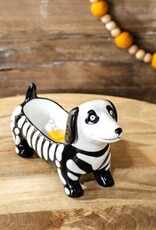 SKELETON WEINER DOG BOWL