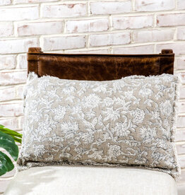 13″ X 20″ BEIGE FLORAL PILLOW