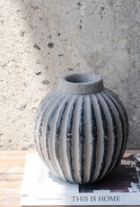 8.6″ TAN RIBBED VASE