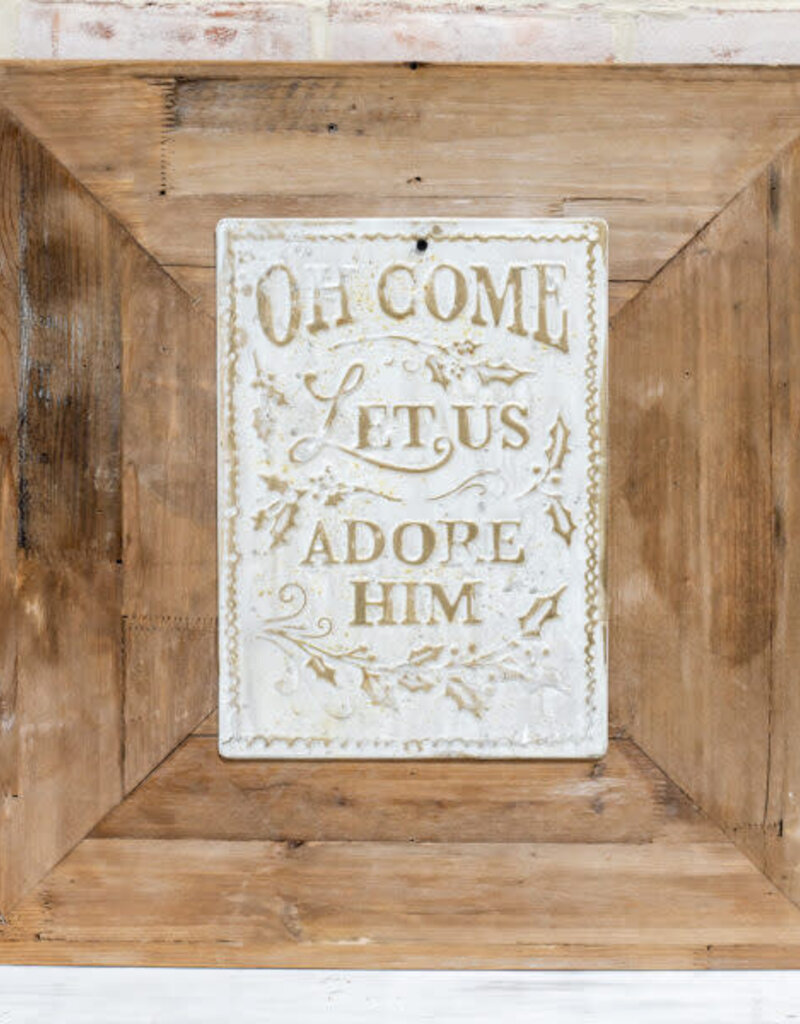 Gold Brush Adore Him Sign
