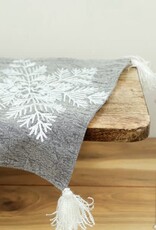 72" Grey Snowflake Table Runner