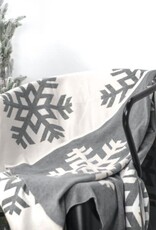50x60" Grey Snowflake Throw