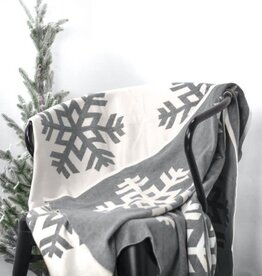 50x60" Grey Snowflake Throw