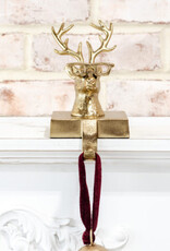 Gold eyeglass reindeer stocking holder