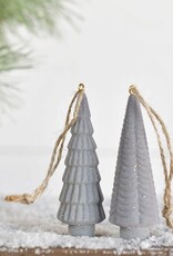 3" Grey Tree Ornaments