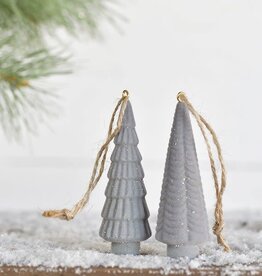 3" Grey Tree Ornaments