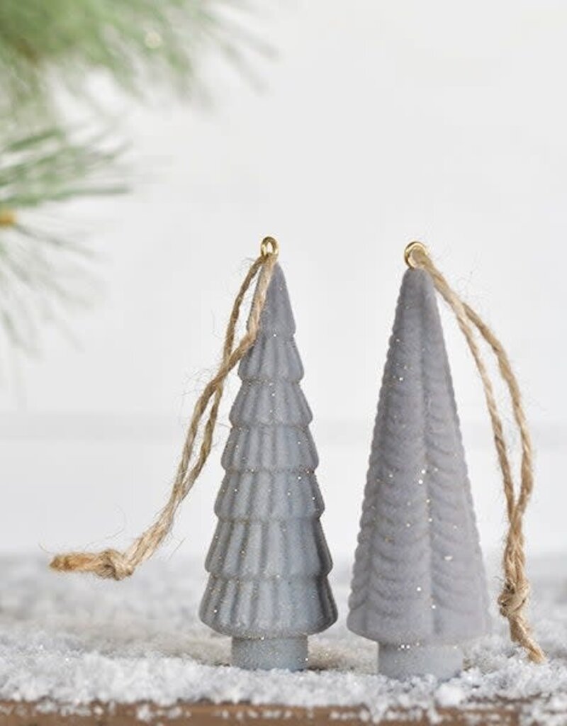 3" Grey Tree Ornaments