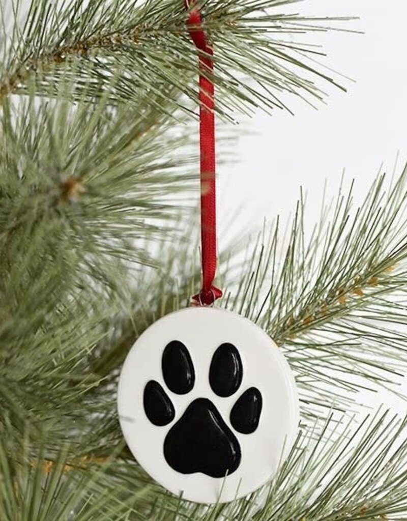 Black and White Dolomite Paw Ornament
