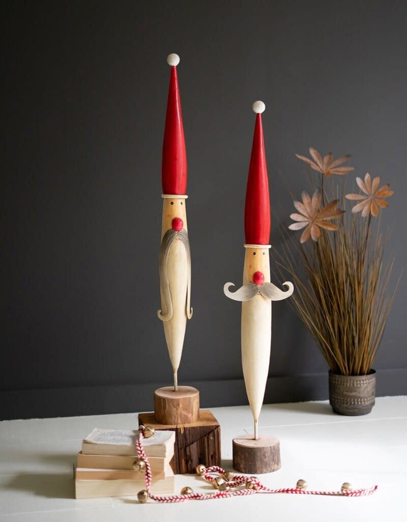 Hand Painted Tall Santa Faces