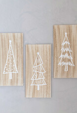 MDF Wall Decor with Christmas Trees, 3 Styles (Hangs or Sits)