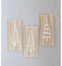 MDF Wall Decor with Christmas Trees, 3 Styles (Hangs or Sits)