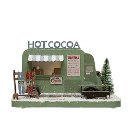Paper Hot Cocoa Truck in Winter Scene w/ Glitter & LED Light