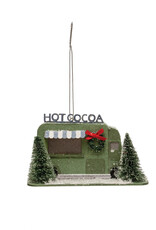 Paper Hot Cocoa Truck in Winter Scene Ornament w/ LED Light