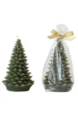 Unscented Tree Shaped Candle w/ Gold Tips, Evergreen Color