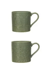 16 oz. Debossed Stoneware Mug, 2 Styles (Each One Will Vary)