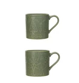 16 oz. Debossed Stoneware Mug, 2 Styles (Each One Will Vary)