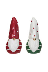Ceramic Gnome w/ Patterns & Gold Electroplated Nose, 2 Colors