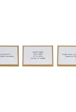 Metal & Glass Frame w/ Easel & Saying, Gold Finish, 3 Styles (Holds 4" x 6" Photo)