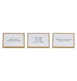 Metal & Glass Frame w/ Easel & Saying, Gold Finish, 3 Styles (Holds 4" x 6" Photo)