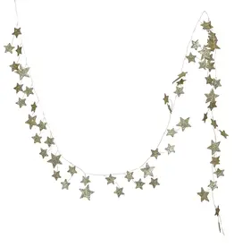 Glitter Paper Star Garland, Gold Color