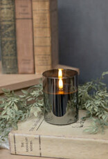 4" Black Glass 3D Flame Candle