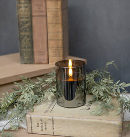 4" Black Glass 3D Flame Candle