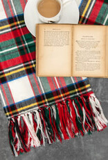 White Tartan Throw